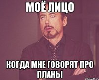 моё лицо когда мне говорят про планы