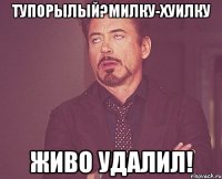 тупорылый?милку-хуилку живо удалил!