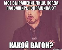 мое выражение лица, когда пассажиры спрашивают какой вагон?