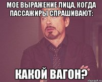 мое выражение лица, когда пассажиры спрашивают: какой вагон?