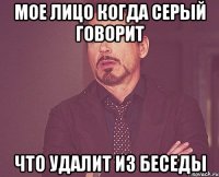 мое лицо когда серый говорит что удалит из беседы