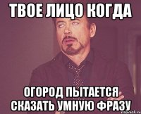 твое лицо когда огород пытается сказать умную фразу