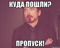 куда пошли? пропуск!