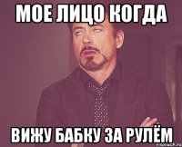 мое лицо когда вижу бабку за рулём