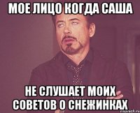 мое лицо когда саша не слушает моих советов о снежинках