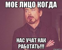 мое лицо когда нас учат как работать!!!