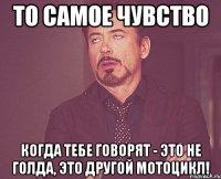 то самое чувство когда тебе говорят - это не голда, это другой мотоцикл!