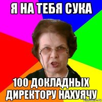 я на тебя сука 100 докладных директору нахуячу