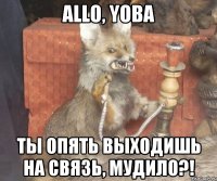 allo, yoba ты опять выходишь на связь, мудило?!