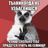 ты никогда не узбагоишся узнав сколько тебе придется учить на семинар