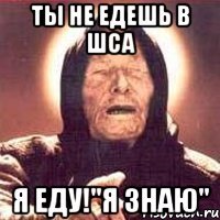 ты не едешь в шса я еду!"я знаю"