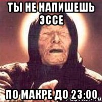 ты не напишешь эссе по макре до 23:00