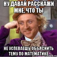 ну давай расскажи мне, что ты не успеваешь объяснить тему по математике