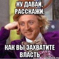 ну давай, расскажи, как вы захватите власть