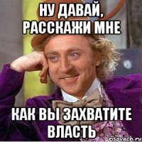 ну давай, расскажи мне как вы захватите власть