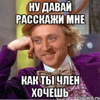 ну давай расскажи мне как ты член хочешь