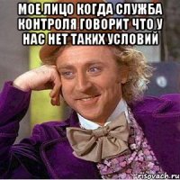 мое лицо когда служба контроля говорит что у нас нет таких условий 