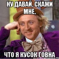 ну давай, скажи мне, что я кусок говна