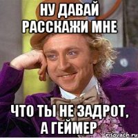 ну давай расскажи мне что ты не задрот, а геймер