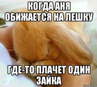 когда аня обижается на лешку где-то плачет один зайка