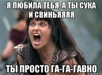 я любила тебя, а ты сука и свиньяяяя ты просто га-га-гавно