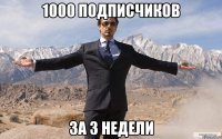 1000 подписчиков за 3 недели