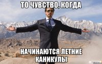 то чувство, когда начинаются летние каникулы