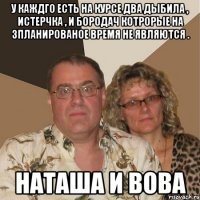 у каждго есть на курсе два дыбила , истерчка , и бородач котрорые на зпланированое время не являются . наташа и вова