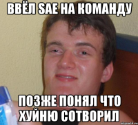 ввёл sae на команду позже понял что хуйню сотворил