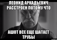 леонид аркадьевич расстроен потому что ашот все еще шатает трубы