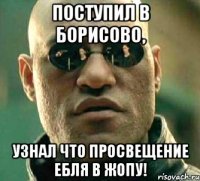 поступил в борисово, узнал что просвещение ебля в жопу!