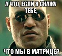 а что, если я скажу тебе, что мы в матрице?