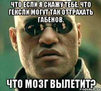 что если я скажу тебе, что гексли могут так оттрахать габенов, что мозг вылетит?