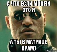 А что если MORFIN это я а Ты в Матрице Крам)