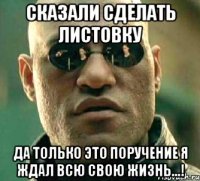 сказали сделать листовку да только это поручение я ждал всю свою жизнь...!