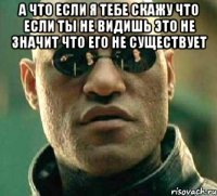 а что если я тебе скажу что если ты не видишь это не значит что его не существует 