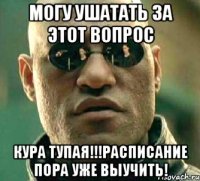 Могу ушатать за этот вопрос Кура тупая!!!расписание пора Уже выучить!