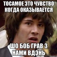 ТОСАМОЕ ЭТО ЧУВСТВО КОГДА ОКАЗЫВАЕТСЯ ШО БОБ ГРАВ З НАМИ ВДЭНЬ