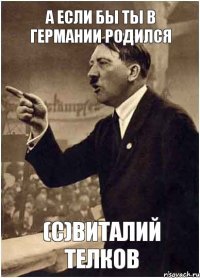 а если бы ты в германии родился (с)Виталий Телков