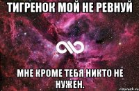 Тигренок мой не ревнуй Мне кроме тебя никто не нужен.