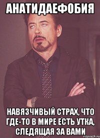 Анатидаефобия навязчивый страх, что где-то в мире есть утка, следящая за вами