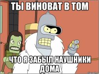 ты виноват в том что я забыл наушники дома