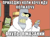 приходжу коли хочу йду коли хочу а хулы я мазаний