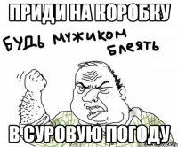 приди на коробку в суровую погоду