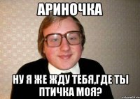 Ариночка ну я же жду тебя,где ты птичка моя?