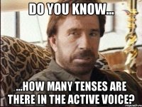 do you know... ...how many tenses are there in the active voice?