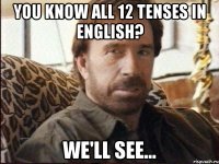 you know all 12 tenses in english? we'll see...