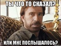 ты что то сказал? или мне послышалось?