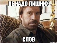 не надо лишних слов