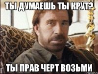 ты думаешь ты крут? ты прав черт возьми